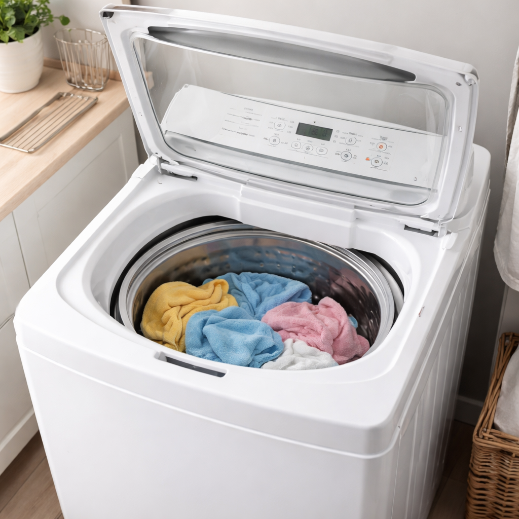 illustration of washing machine in context of energy spent on heating water