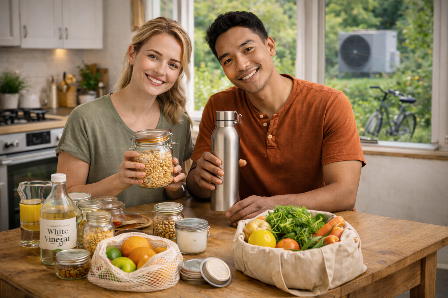 couple choosing plastic free lifestyle