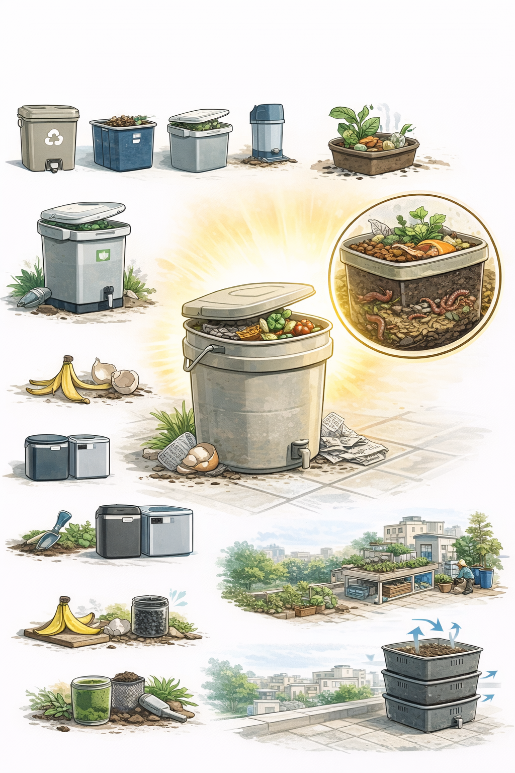 home composting systems and methods