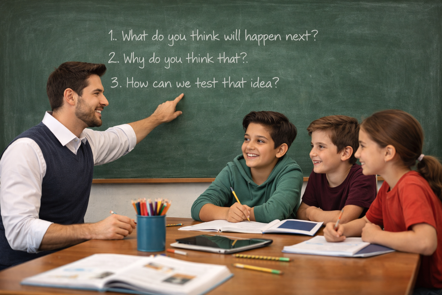 Classroom discussion on exploring ideas