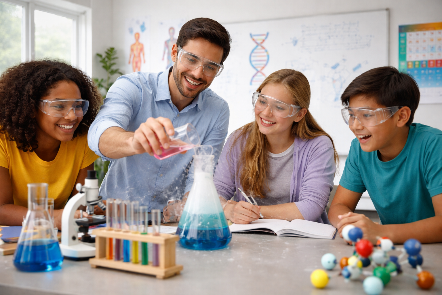 Science experiment in the lab