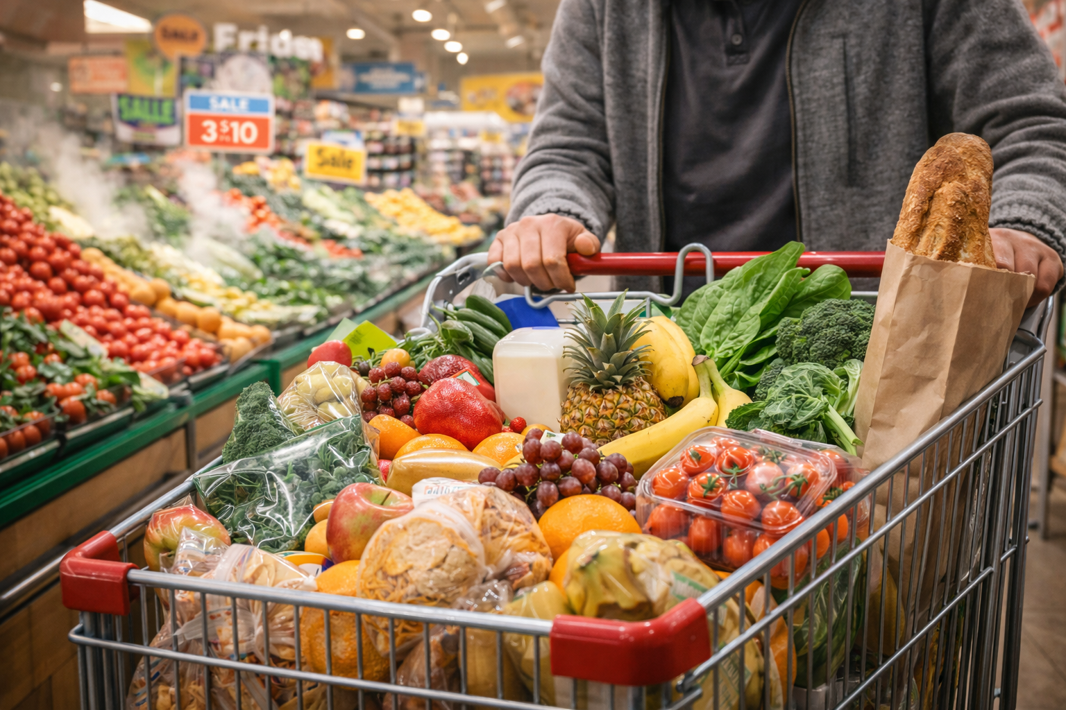 Grocery haul at the supermarket