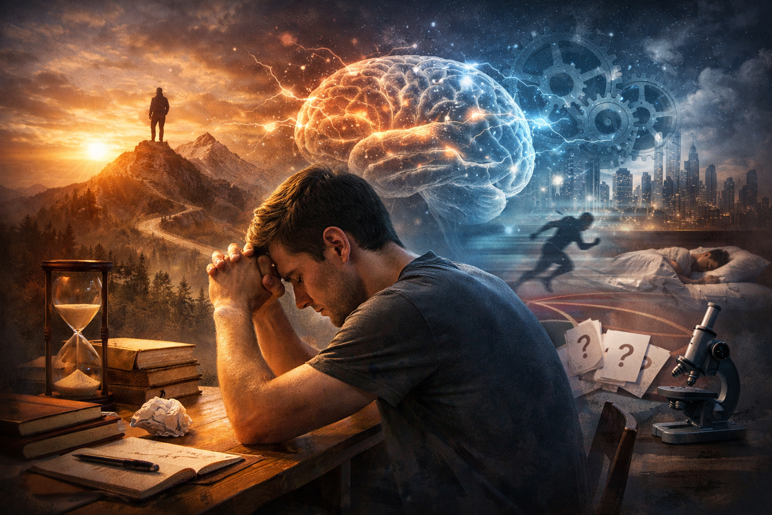 Mezcla de enfoque y equilibrio mental