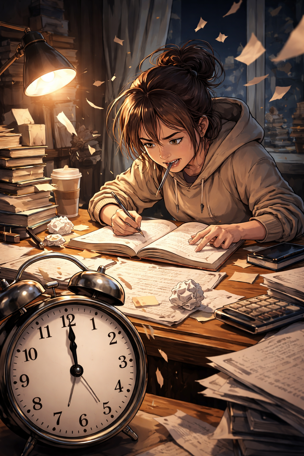 Midnight study frenzy